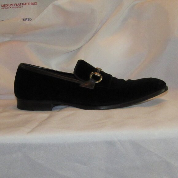 Mezlan Black Suede Silver Horsebit Loafers Size 10.5 M Excellent Pre-Owned Cond - Picture 5 of 12